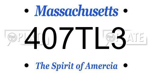 407TL3 Massachusetts License Plate