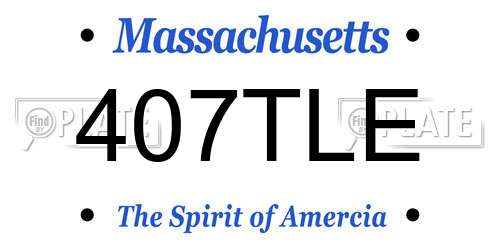 407TLE Massachusetts License Plate