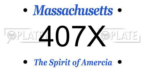 407X Massachusetts License Plate