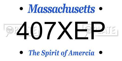 407XEP Massachusetts License Plate