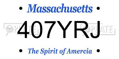 407YRJ Massachusetts License Plate