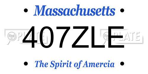 407ZLE Massachusetts License Plate