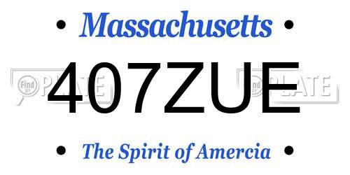 407ZUE Massachusetts License Plate
