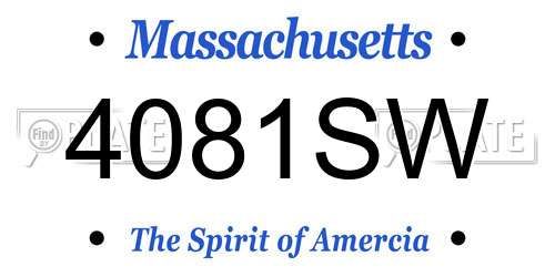 4081SW Massachusetts License Plate