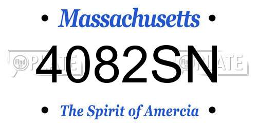 4082SN Massachusetts License Plate