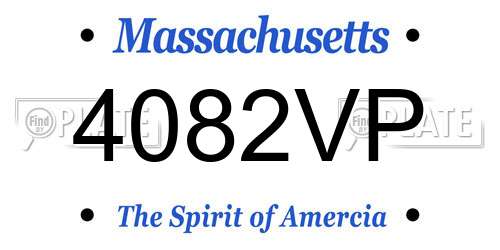 4082VP Massachusetts License Plate