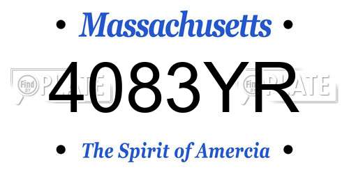 4083YR Massachusetts License Plate
