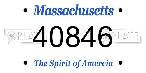 40846 Massachusetts License Plate