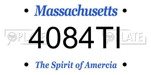 4084TI Massachusetts License Plate