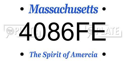 4086FE Massachusetts License Plate