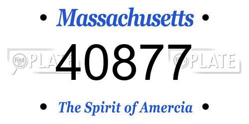 40877 Massachusetts License Plate