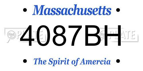 4087BH Massachusetts License Plate