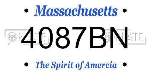 4087BN Massachusetts License Plate