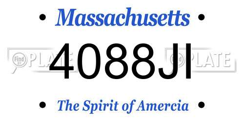 4088JI Massachusetts License Plate