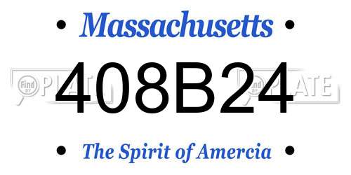 408B24 Massachusetts License Plate