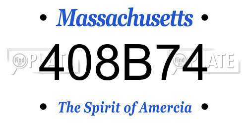 408B74 Massachusetts License Plate