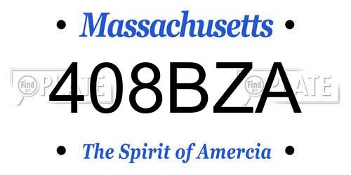 408BZA Massachusetts License Plate