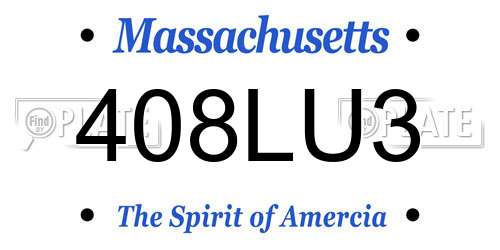 408LU3 Massachusetts License Plate