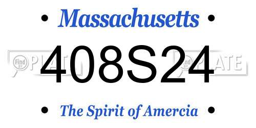 408S24 Massachusetts License Plate