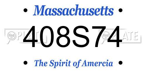 408S74 Massachusetts License Plate