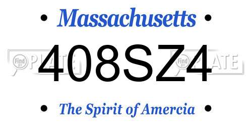 408SZ4 Massachusetts License Plate