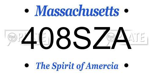 408SZA Massachusetts License Plate