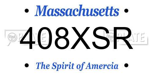 408XSR Massachusetts License Plate