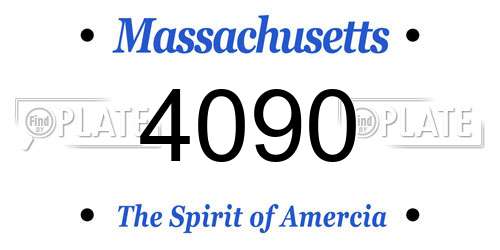 4090 Massachusetts License Plate