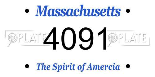 4091 Massachusetts License Plate