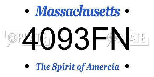 4093FN Massachusetts License Plate