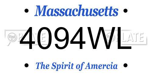 4094WL Massachusetts License Plate