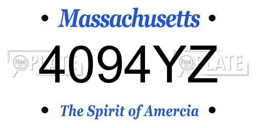 4094YZ Massachusetts License Plate