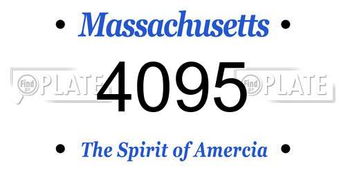 4095 Massachusetts License Plate