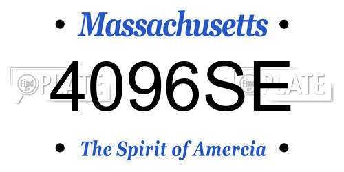 4096SE Massachusetts License Plate
