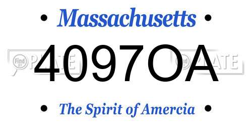 4097OA Massachusetts License Plate