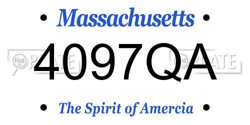 4097QA Massachusetts License Plate