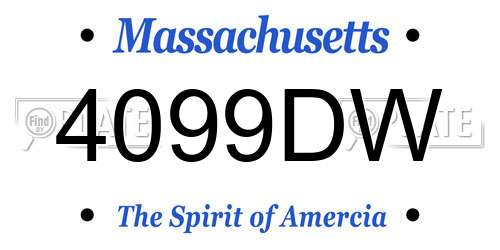 4099DW Massachusetts License Plate