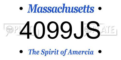 4099JS Massachusetts License Plate