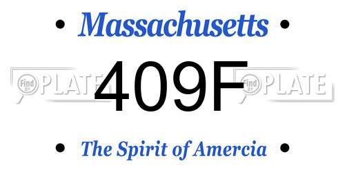 409F Massachusetts License Plate
