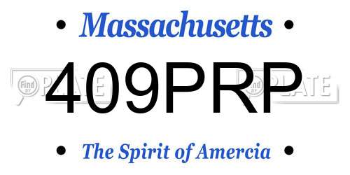 409PRP Massachusetts License Plate