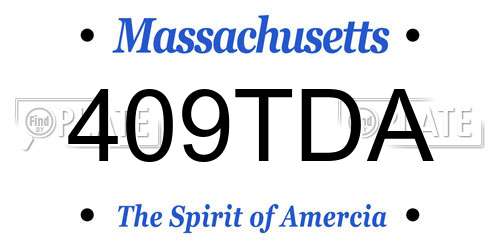 409TDA Massachusetts License Plate