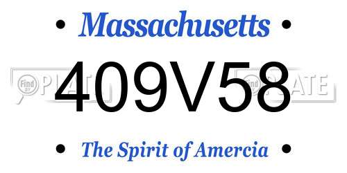 409V58 Massachusetts License Plate