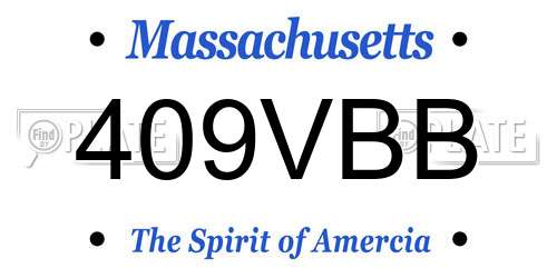 409VBB Massachusetts License Plate