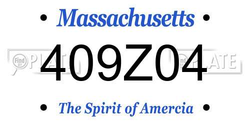 409Z04 Massachusetts License Plate