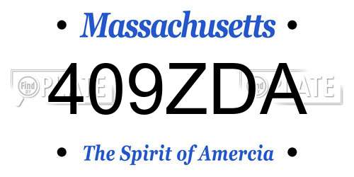 409ZDA Massachusetts License Plate