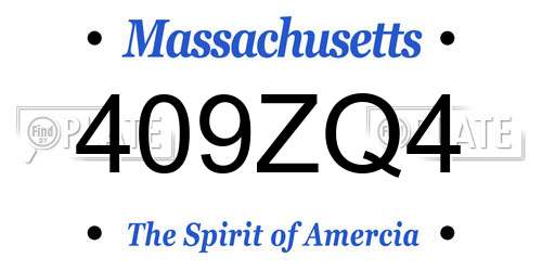 409ZQ4 Massachusetts License Plate