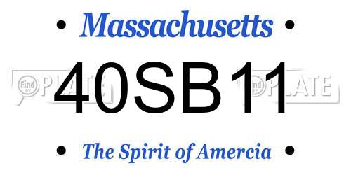 40SB11 Massachusetts License Plate