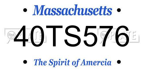 40TS576 Massachusetts License Plate