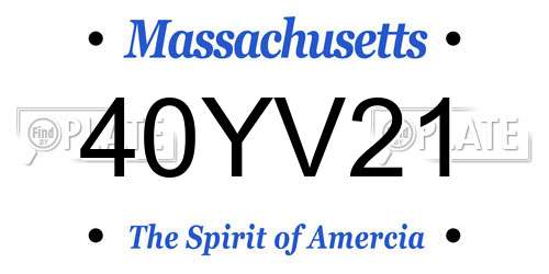 40YV21 Massachusetts License Plate