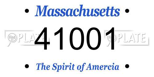 41001 Massachusetts License Plate